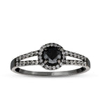 0,58 Carat Diamond Black Stone Ring