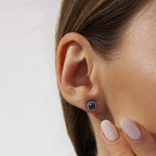 0,73 Carat Diamond Black Stone Earring