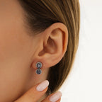 1,85 Carat Diamond Black Stone Earring