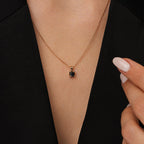 0,23 Carat Black Stone Solitaire Necklace