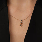 0,09 Carat Black Stone Tria Necklace