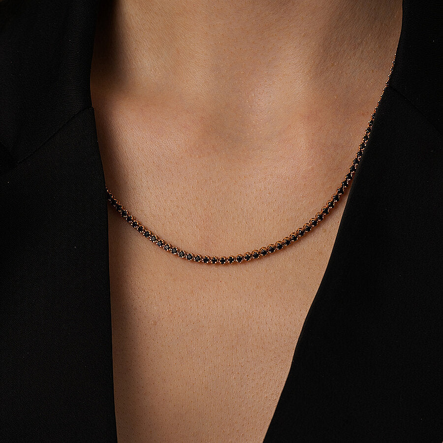 5,71 Carat Black Stone Tennis Neckband
