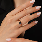 1,26 Carat Black Stone Solitaire Ring