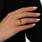 0,23 Carat Black Stone Solitaire Ring