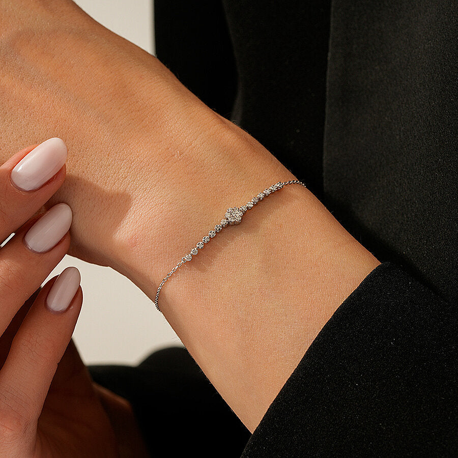 0,17 Carat Diamond Flower Bracelet