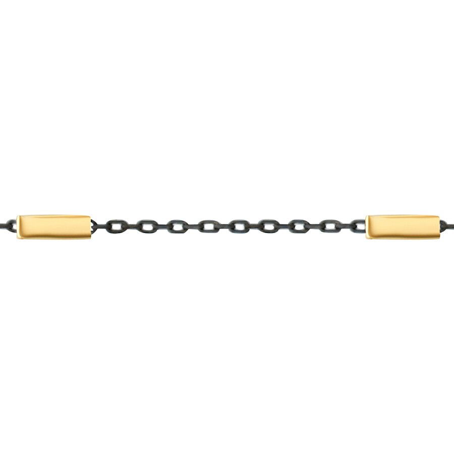 Gold Rectangular Plate Detail Men's Bracelet