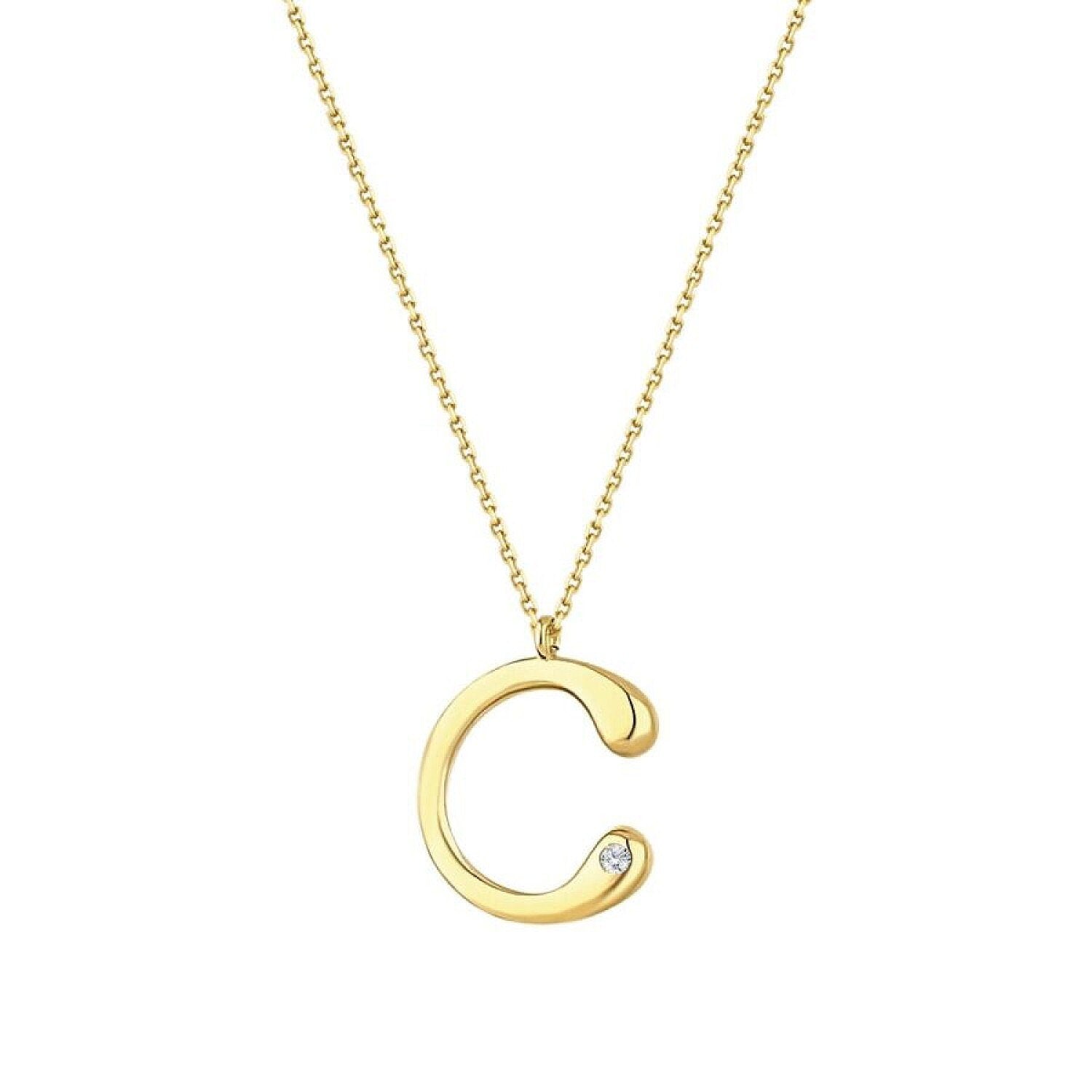 0,02 Carat Diamond Letter C  Necklace
