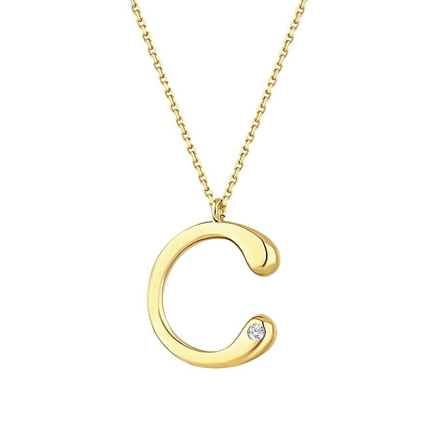 0,02 Carat Diamond Letter C  Necklace