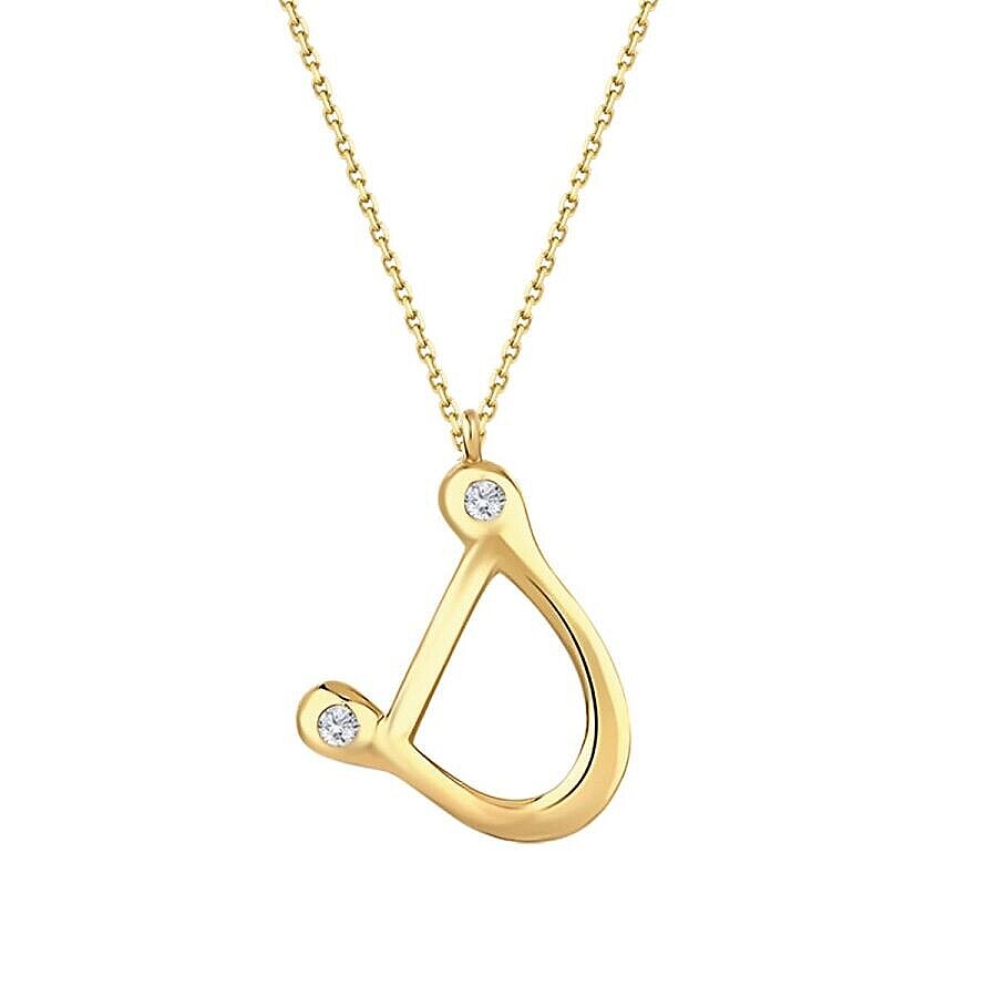 0,04 Carat Diamond Letter D  Necklace