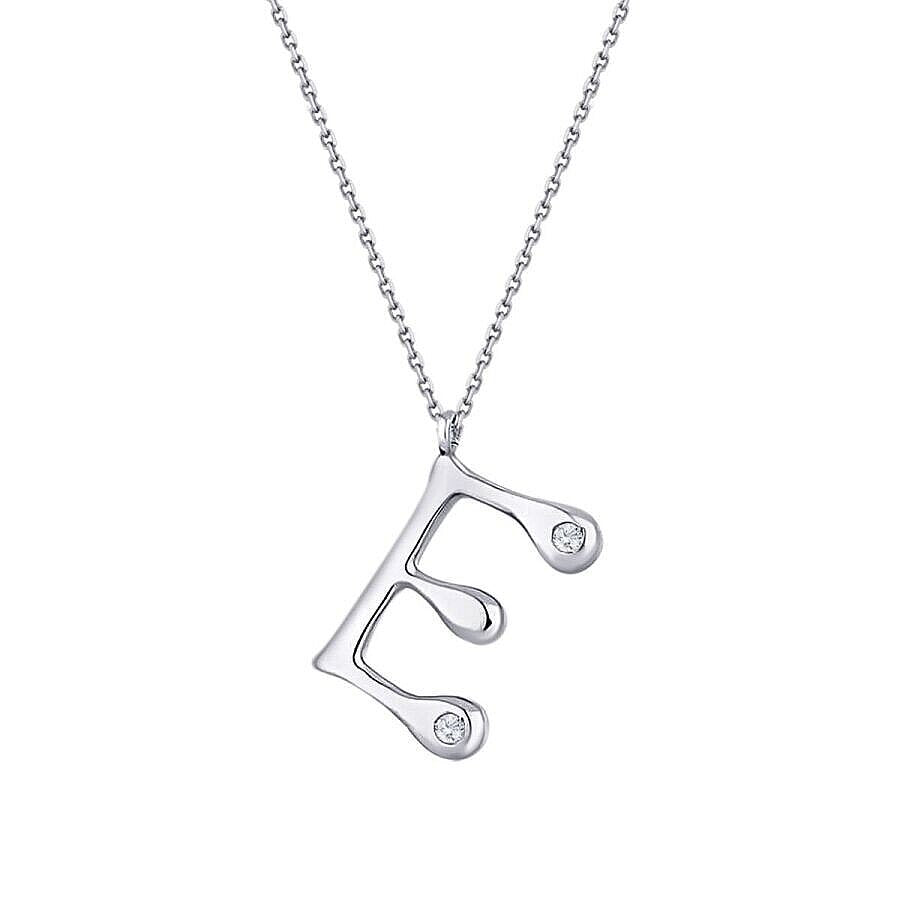 0,04 Carat Diamond Letter E  Necklace