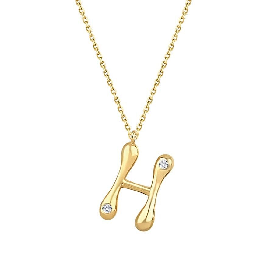 0,04 Carat Diamond Letter H  Necklace