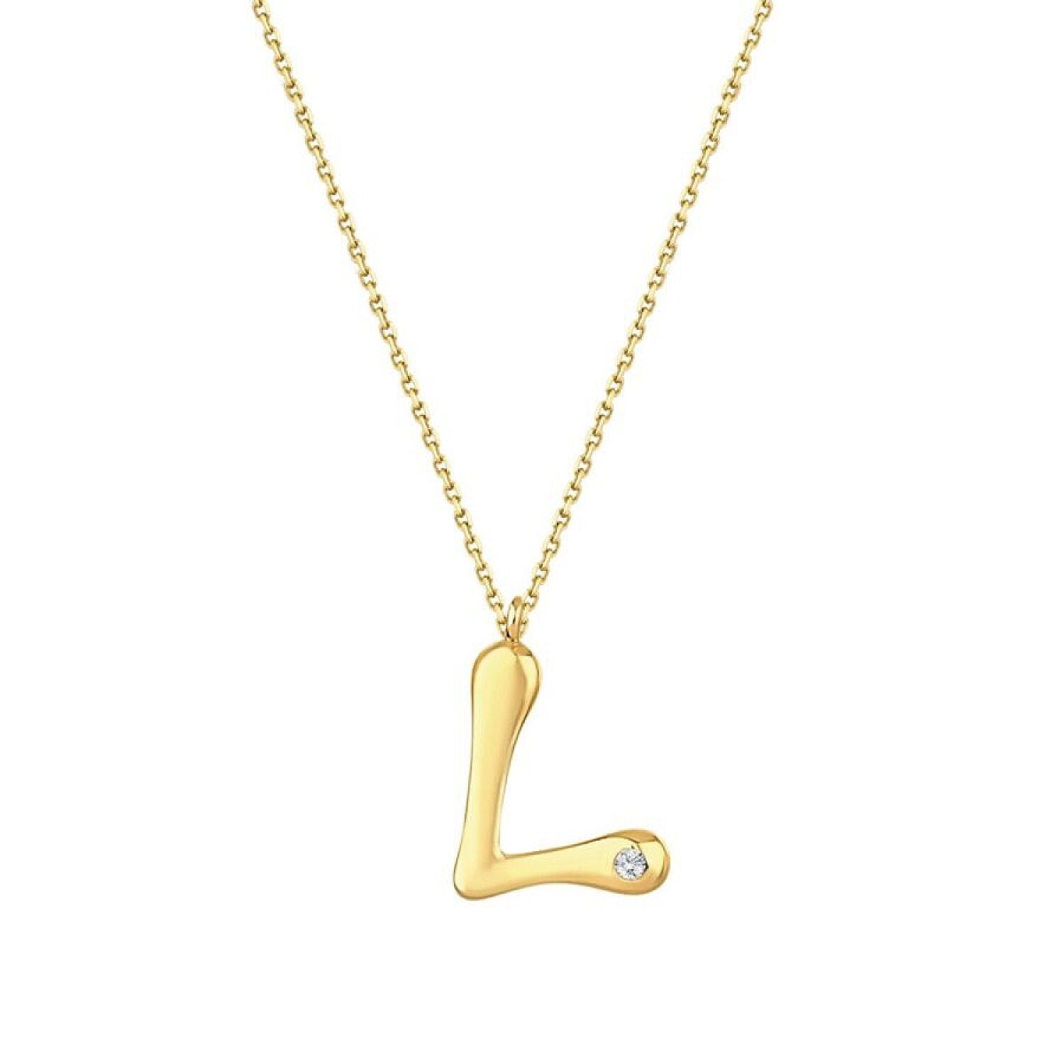 0,02 Carat Diamond Letter L  Necklace