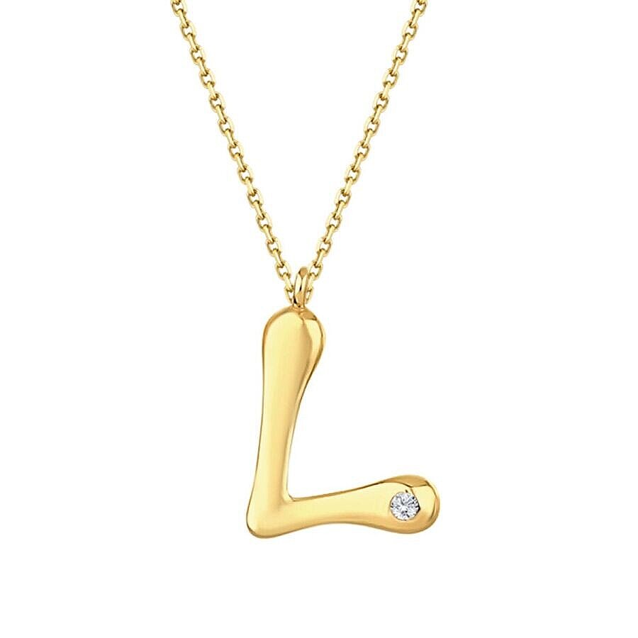 0,02 Carat Diamond Letter L  Necklace