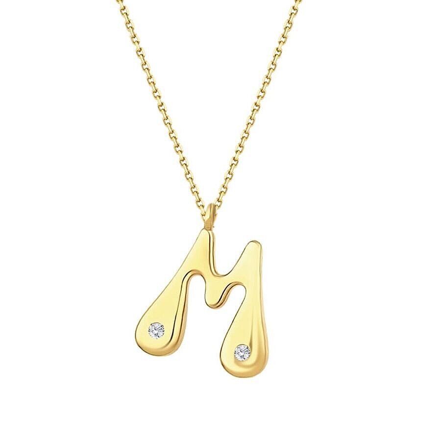0,04 Carat Diamond Letter M  Necklace