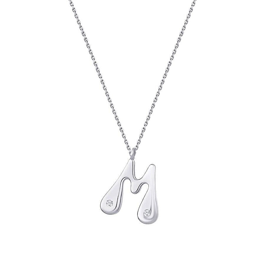 0,04 Carat Diamond Letter M  Necklace