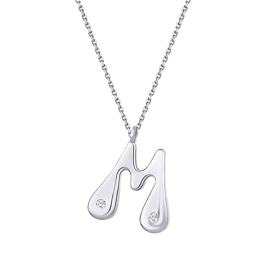 0,04 Carat Diamond Letter M  Necklace