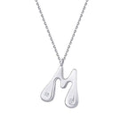 0,04 Carat Diamond Letter M  Necklace