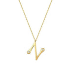 0,04 Carat Diamond Letter N  Necklace