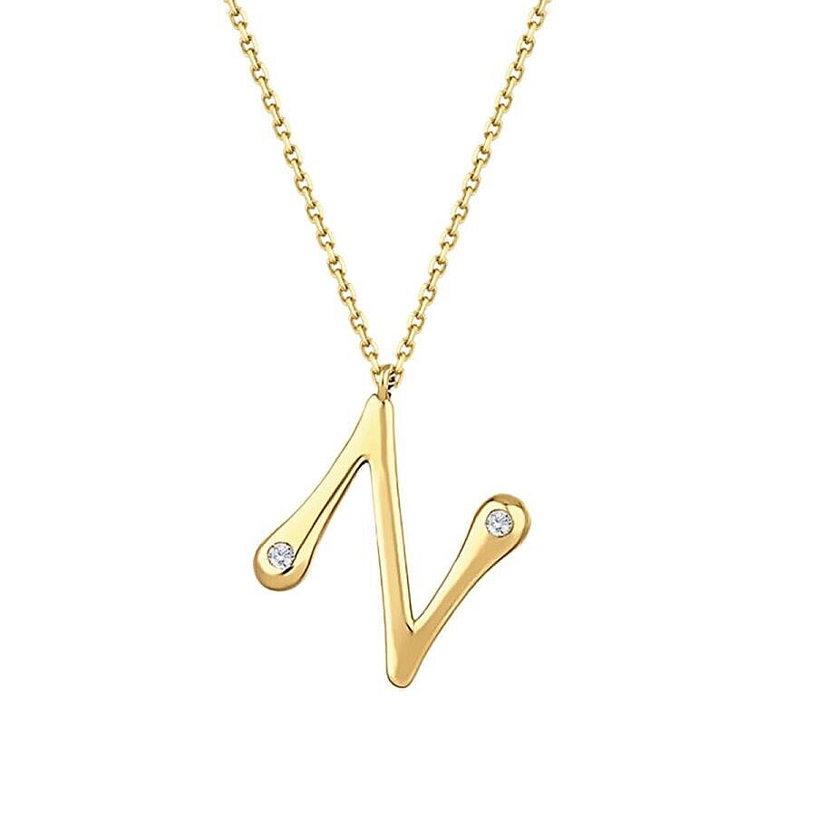0,04 Carat Diamond Letter N  Necklace