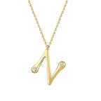 0,04 Carat Diamond Letter N  Necklace