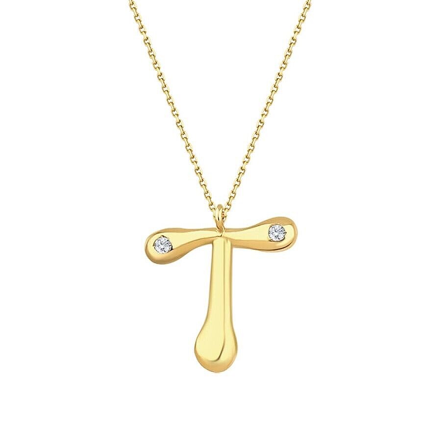 0,04 Carat Diamond Letter T  Necklace
