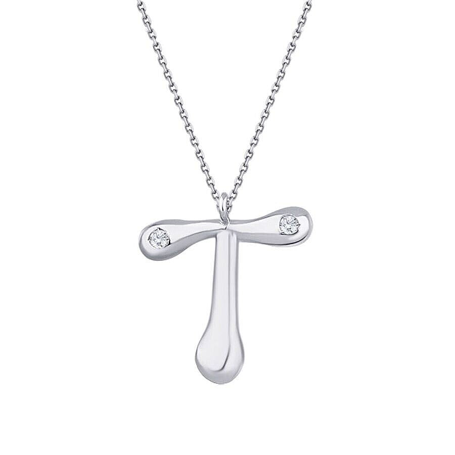 0,04 Carat Diamond Letter T  Necklace
