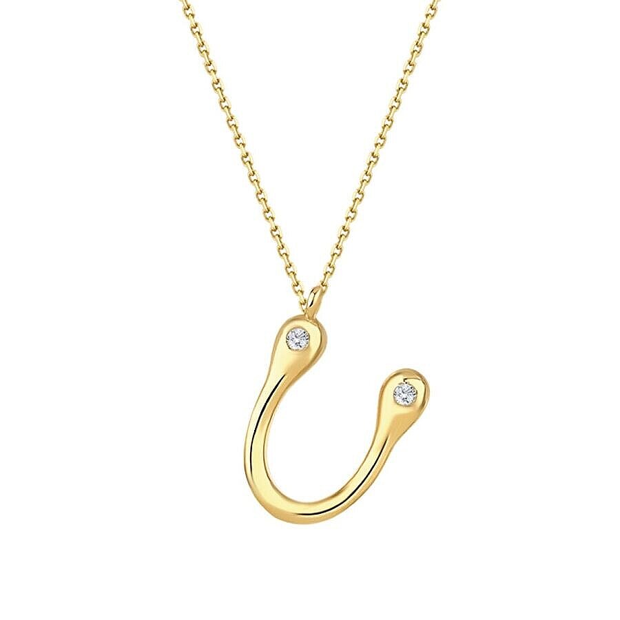0,04 Carat Diamond U Letter Necklace