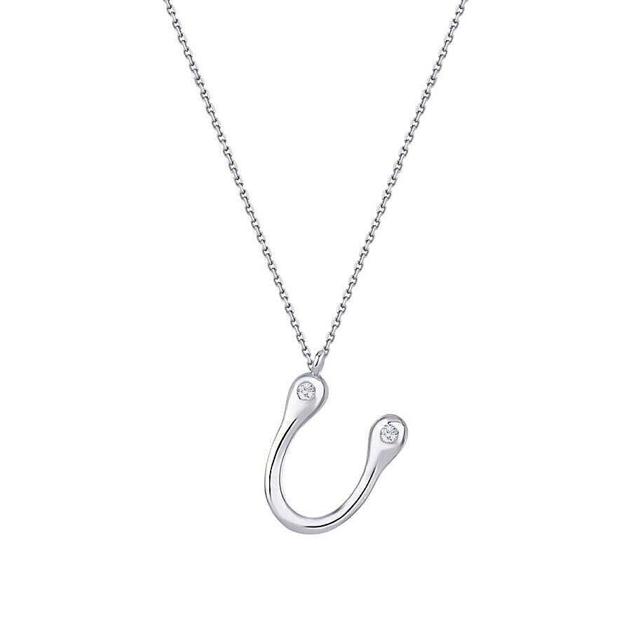 0,04 Carat Diamond U Letter Necklace