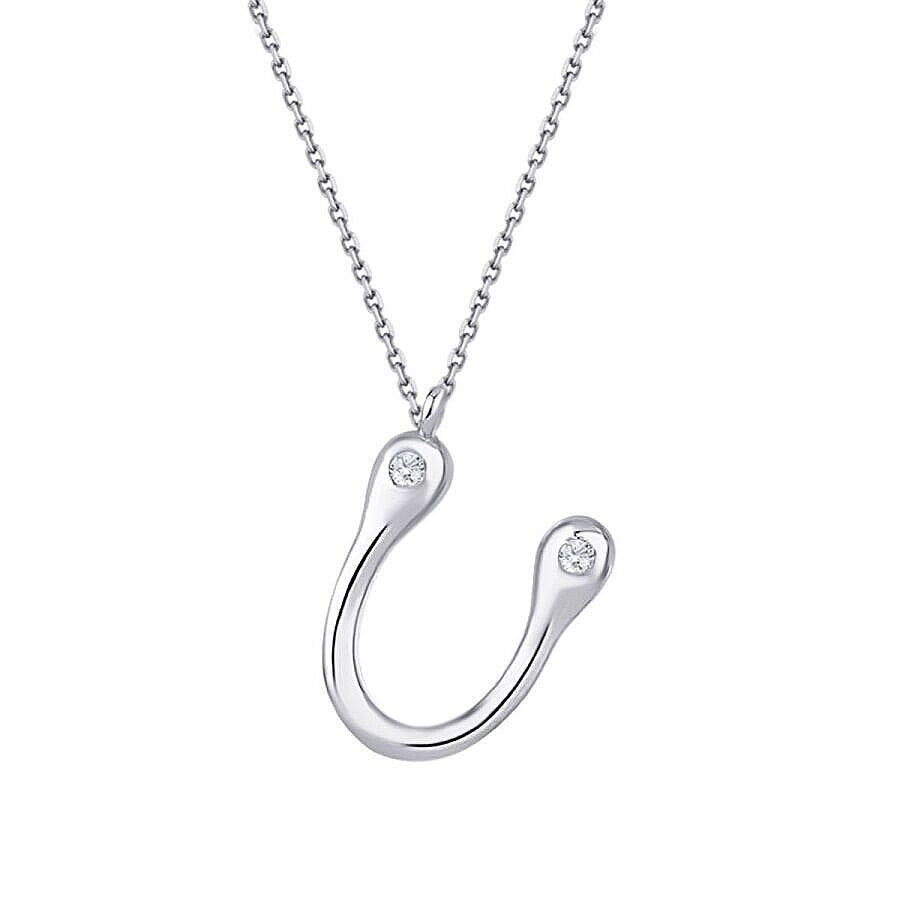 0,04 Carat Diamond U Letter Necklace