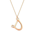 0,04 Carat Diamond D Letter Necklace