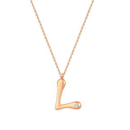 0,02 Carat Diamond L Letter Necklace