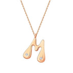 0,04 Carat Diamond M Letter Necklace