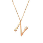 0,04 Carat Diamond N Letter Necklace