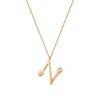 0,04 Carat Diamond N Letter Necklace