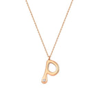 0,02 Carat Diamond P Letter Necklace