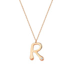 0,02 Carat Diamond R Letter Necklace