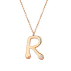 0,02 Carat Diamond R Letter Necklace
