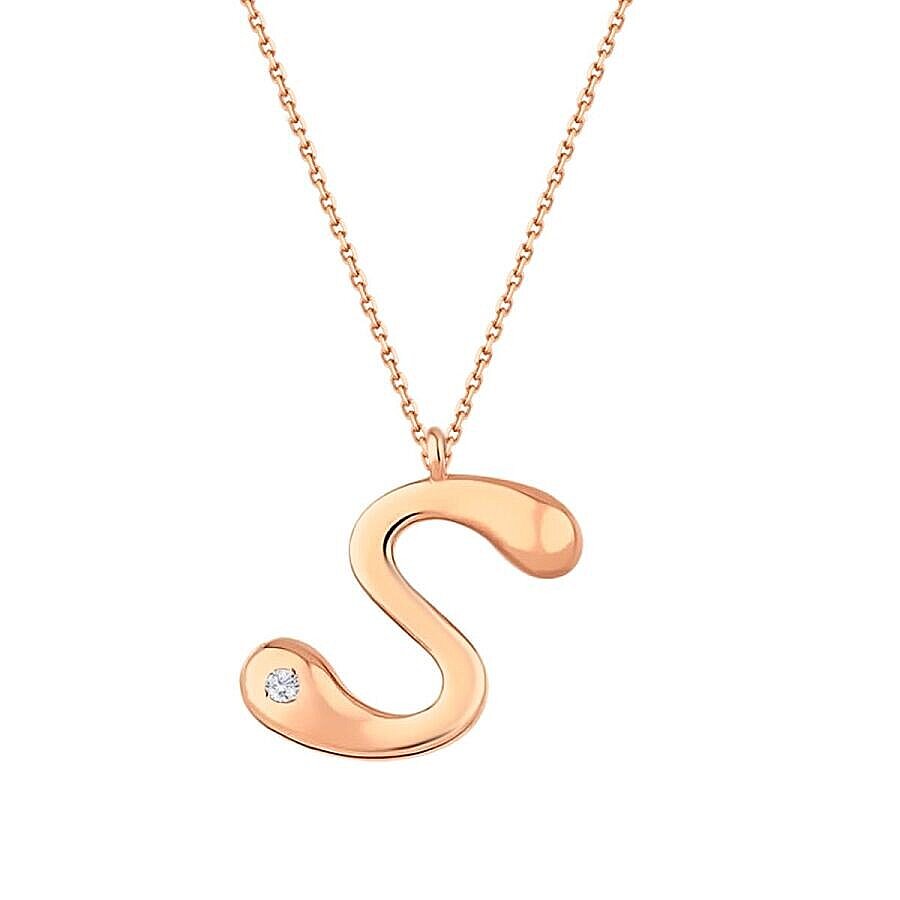 0,02 Carat Diamond S Letter Necklace