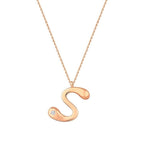 0,02 Carat Diamond S Letter Necklace