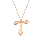 0,04 Carat Diamond T Letter Necklace