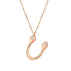 0,04 Carat Diamond U Letter Necklace