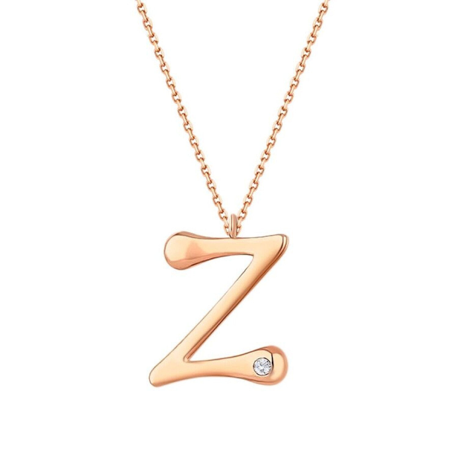 0,02 Carat Diamond Z Letter Necklace