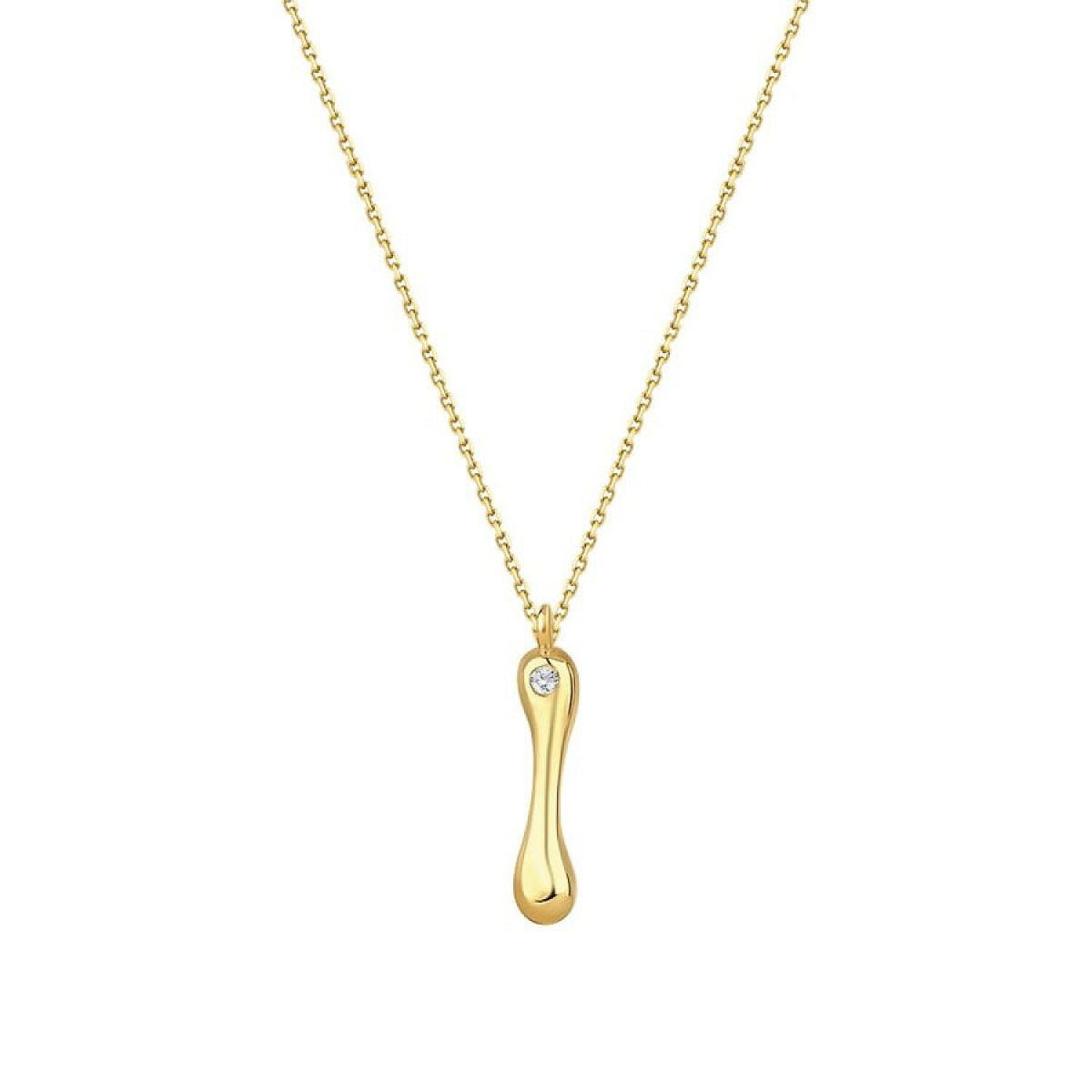 0,02 Carat Diamond I Letter Necklace