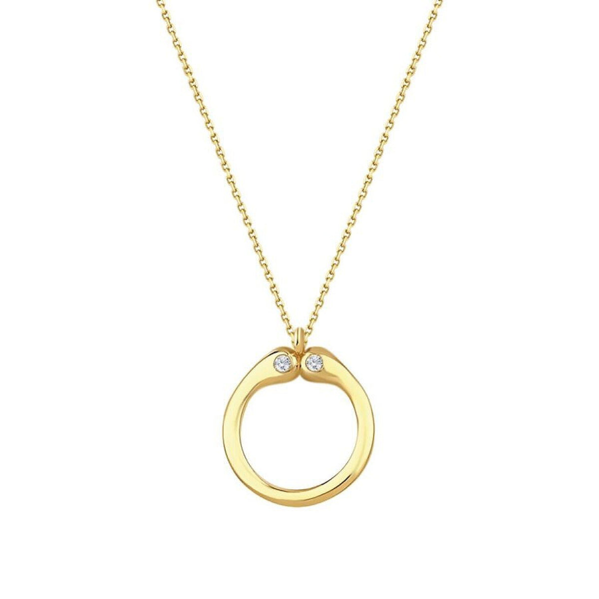 0,04 Carat Diamond O Letter Necklace