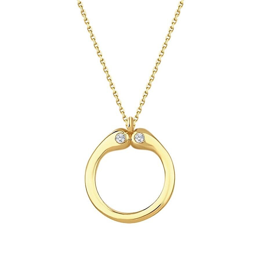 0,04 Carat Diamond O Letter Necklace
