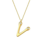 0,04 Carat Diamond V Letter Necklace