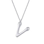 0,04 Carat Diamond V Letter Necklace