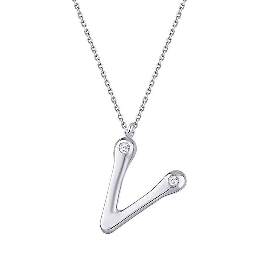 0,04 Carat Diamond V Letter Necklace