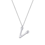 0,04 Carat Diamond V Letter Necklace