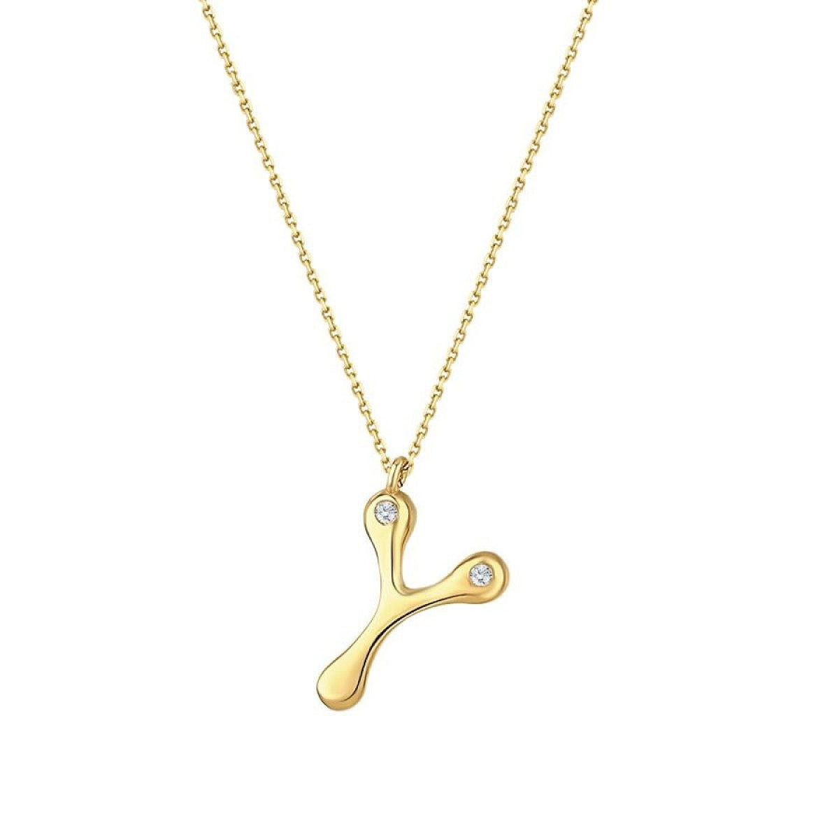 0,04 Carat Diamond Y Letter Necklace